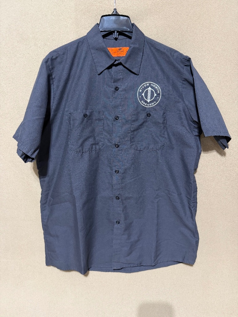 River North Brewery Denver Red Kap Work Shirt Men's L Gray Craft Beer